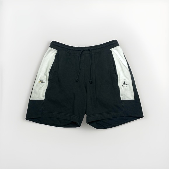 Nike Air Jordan Shorts Mens Large Black Fleece Basketball Sweat Gym Jumpman Logo - Picture 1 of 9